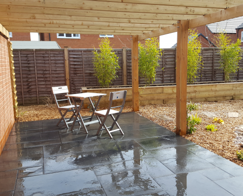 Patio Area In Striking Black Limestone