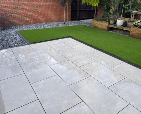 Porcelain Paving In Ground Grey