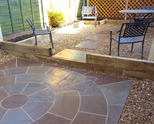 Sandstone Circle In A Compact Garden