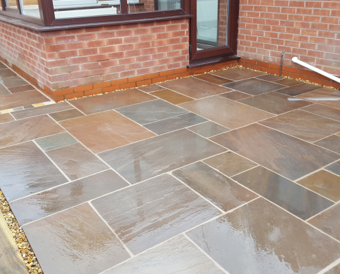 Patio Area In Autumn Brown